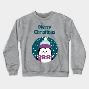 Cute penguin wishes merry Christmas Crewneck Sweatshirt